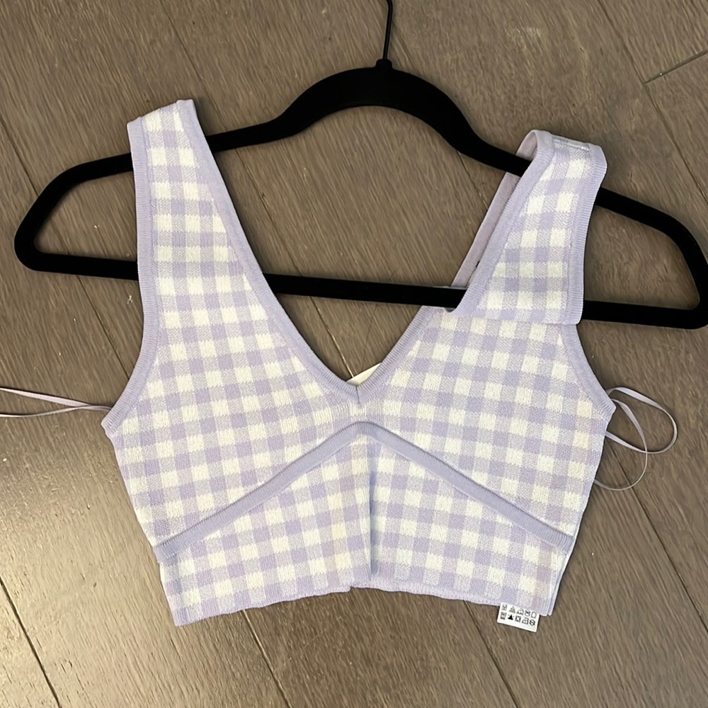 Zara cute purple plaid shirt